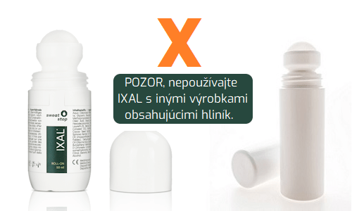 pozor nepouzivajte ixal s inymi vyrobkami obsahujucimi hlinik