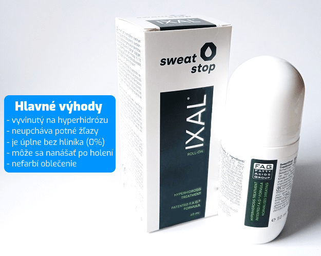 sweatstop ixal špecializovaný antiperspirant na hyperhidrózu hlavné výhody